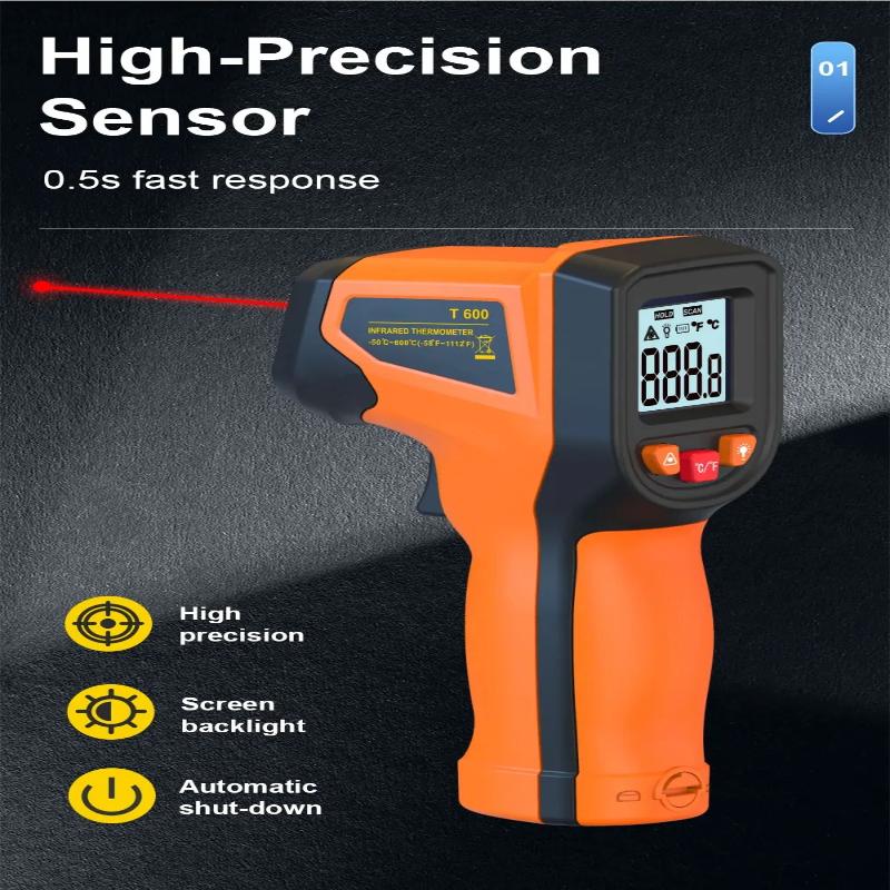 Infrared Thermometer With Laser Positioning Over Temp Alarm For Industrial Cooking Auto Temp Test