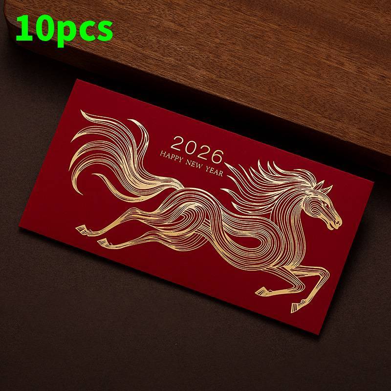 New Year Red Envelope Pack With Gold Foil For Spring Festival Gift Giving