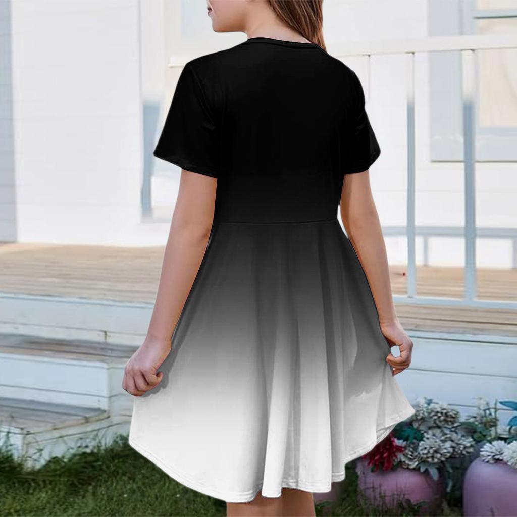 Mädchen Sommerkleid Farbe & Muster Kurzarmkleid Mit Tasche Freizeitkleid Kurze Ärmel Partykleid Ostertag