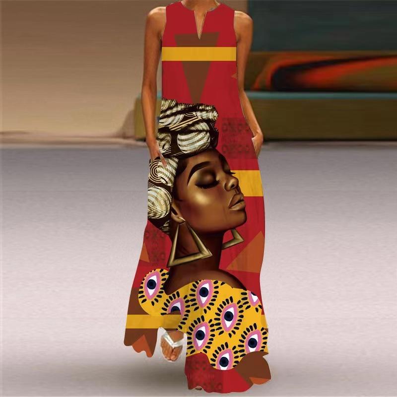 JPNTKY Moda Verão Primavera Sem Mangas Decote V Vestidos Casuais