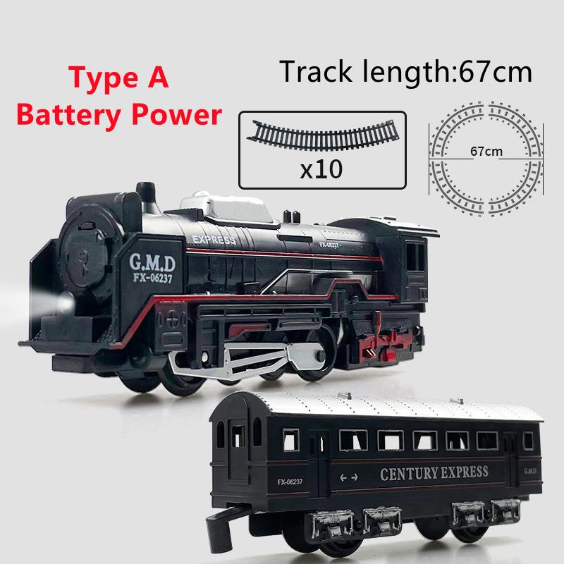 Brinquedo Trem de Carga Ferroviário Clássico Elétrico Trem de Natal Conjunto de Pista com Luzes Modelo Brinquedos para Crianças Presente Crianças