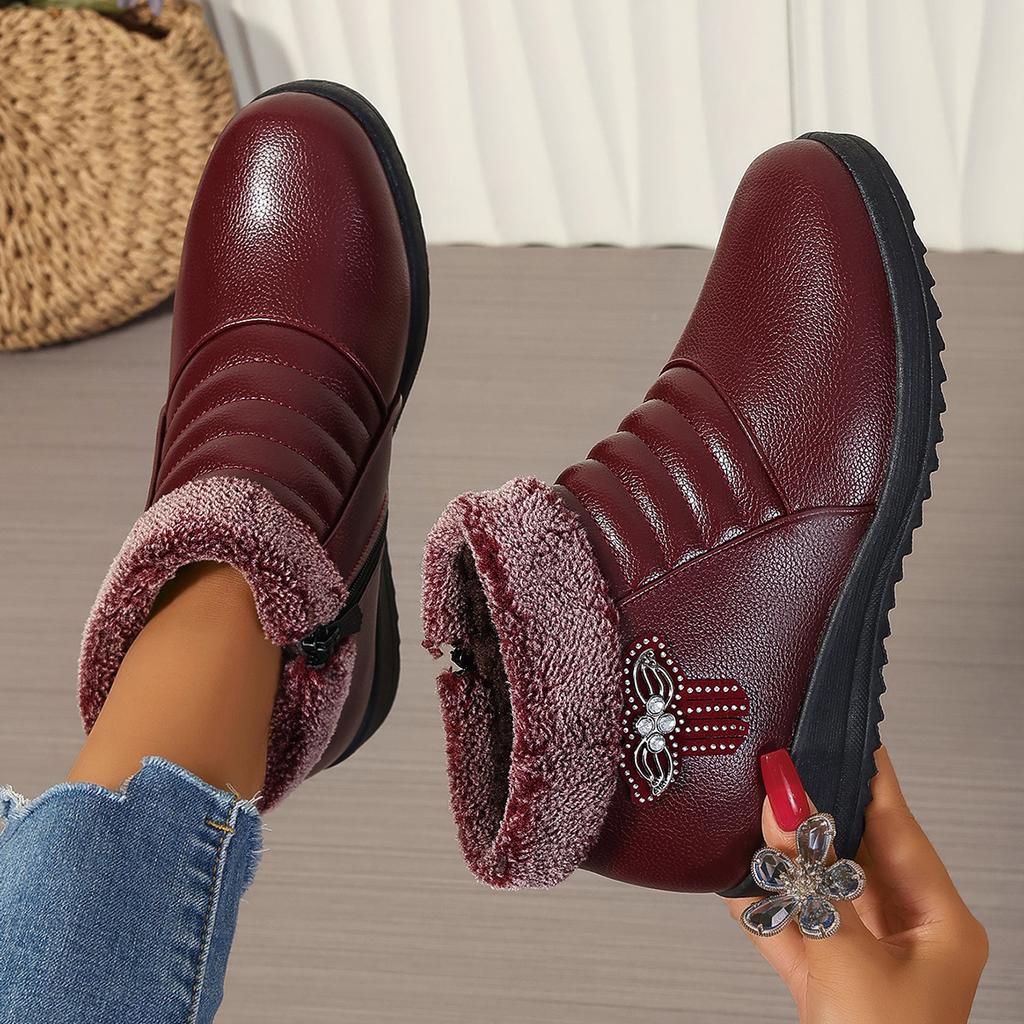 Fashion New Winter Women Boots Thick Plush Ankle Boots Woman Zipper Comfortable Outdoor Snow Boots Fashion Cotton Shoes Botas De Mujer