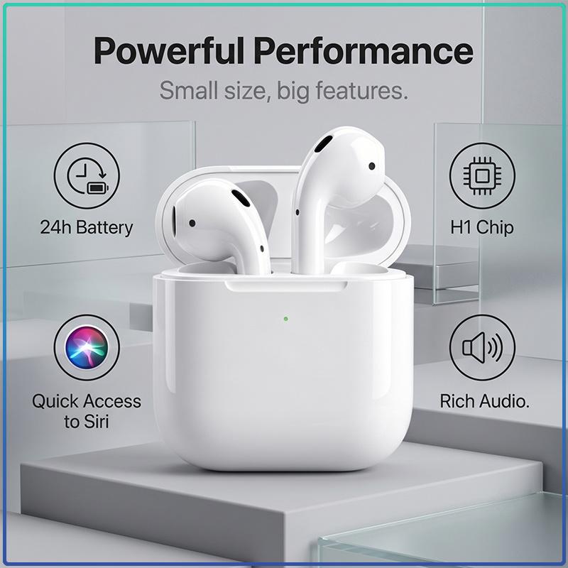 AirPods 2 2ης Γενιάς Bluetooth 5.0 Ασύρματα Ενδοαυτικά Ακουστικά Αυτόματο Pop-up Διπλό Μικρόφωνο Μεγάλη Μπαταρία Αθλητικά Μίνι Ακουστικά