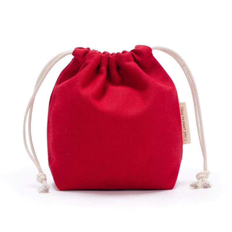 Custom Mini Colored Canvas Drawstring Storage Bag