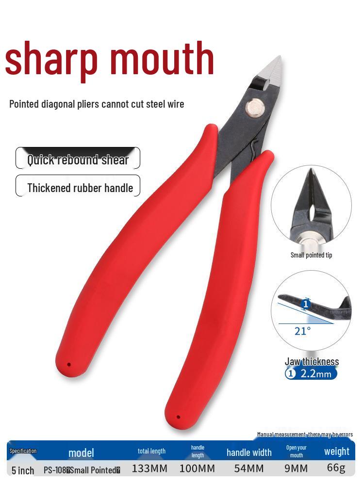 High Hardness Chrome Vanadium Alloy Steel Pliers: Water Mouth, Cutting, Wire, Side, Diagonal Cutters for Industrial Use.