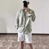 Men Loose Breathable Solid Color Long Sleeve Casual Daily Shirt