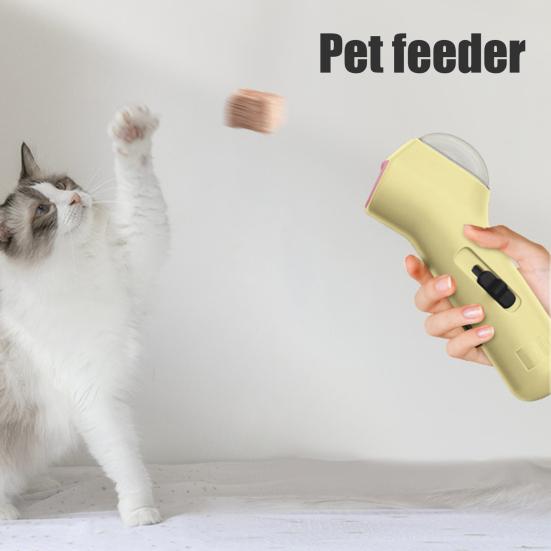 Cat Treat Launcher Pet Food Shooter Interactive Pet Snack Dispenser Handheld Catapult Toy for Kitten Puppy Exercise Training