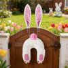 Fabric Easter Rabbit Butt and Ears Door Hanging Wreath Decoration Ornament For Holiday Homes And Party