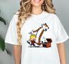 Calvin and Hobbes T-Shirt: Funny Cartoon Comic Print, Unisex Cotton Tee