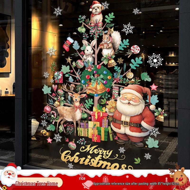 Santa Claus Window Cling Christmas Decoration Decal