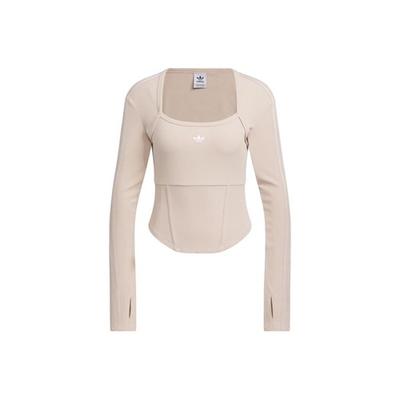 Originals Athletic Long-sleeve Slim-fit T-shirt for Women, Taupe
