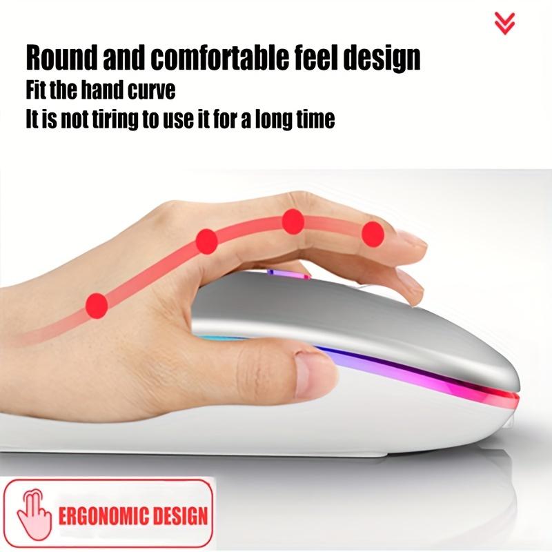 USB 2.4GHz Wireless Dual Modes Bluetooth Mouse Rechargeable Mice RGB Backlit Ergonomic Mouse Silent Click For PC Laptop Computer