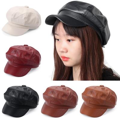 Casual New Fashion Solid Color Octagonal Beret Hat Peaked Cap Newsboy Cap Newsboy Hat