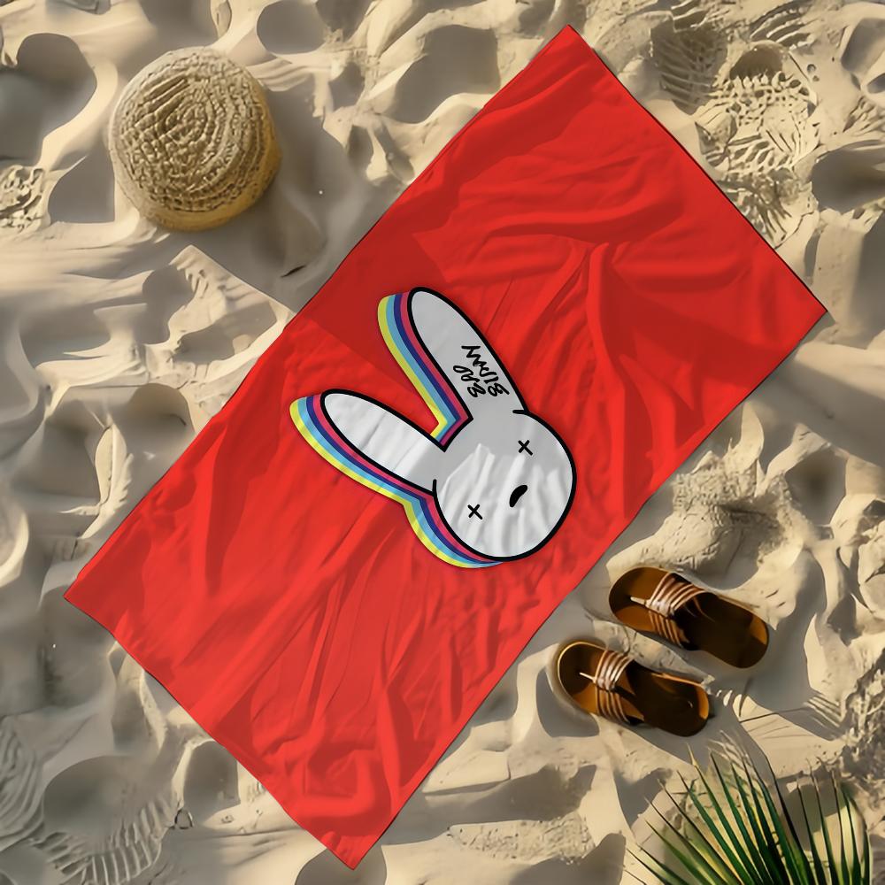 Singer Bad B-Bunny Towel Yoga Gym Yoga Gym Lightweight Portable for Swimming Beach Travel Sports Accessories Sandproof