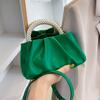 Solid color women's bag, summer new cloud bag, fashionable softfaced portable small bag, simple foreign style single shoulder oblique span bag