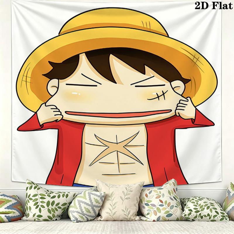 One Piece Monkey D Luffy Wall Tapestry Aesthetic Wall Hanging Printed Fabric Blanket Decorative Tapestries For Bedroom Living Room Home Decor
