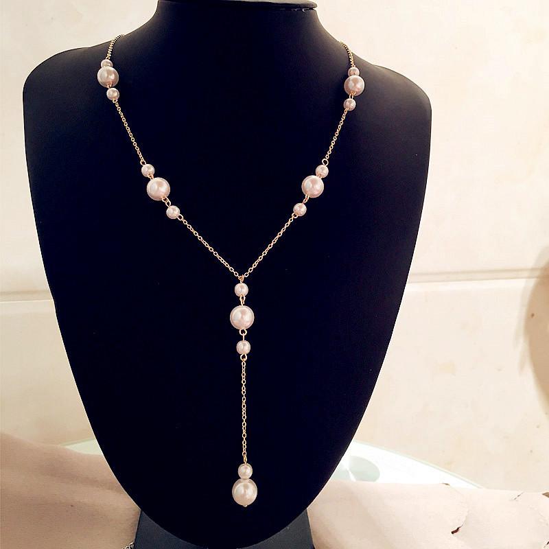 New, Long Y-shaped Zircon Fringed Pearl Necklace, Korean Ins Female Texture Cold Wind Collarbone Chain Female