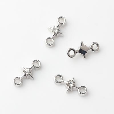 Conector elegant din aliaj de zinc cu strasuri incrustate din aliaj Ideal pentru fabricarea de bijuterii cu bricolaj, articole în vrac, 10 buc/lot