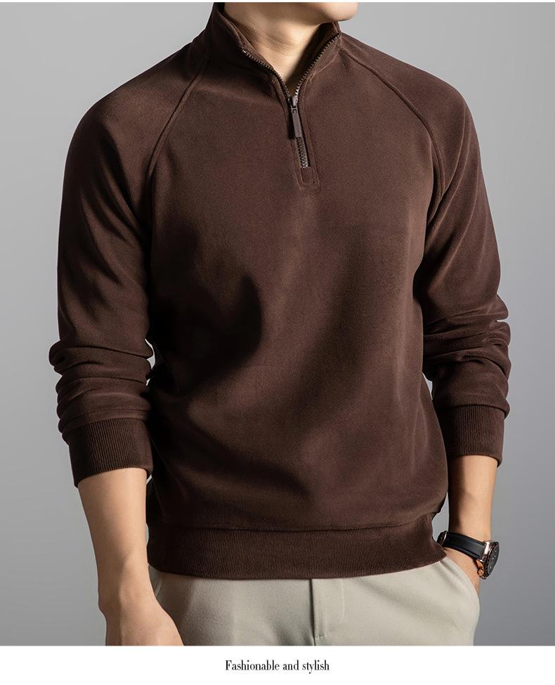 Men's Winter Double-Sided Fleece Half-Zip Long-Sleeve T-Shirt (2025 Collection)