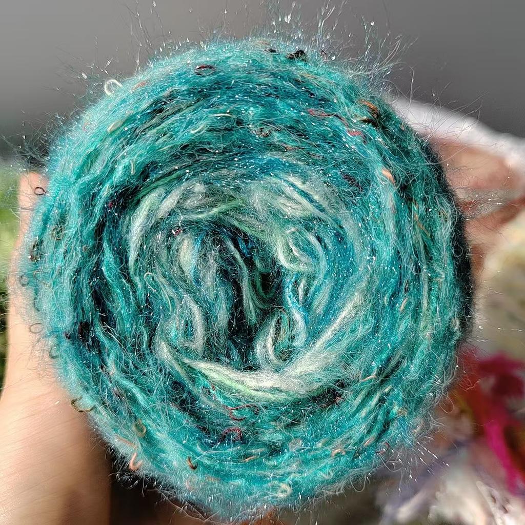 Monica Rose Style Yarn 50gx2pcs Hand Knitting Crochet Bulk Thick Plush Puffy Fancy Blended Yarns Knitting Thread DIY Knitting