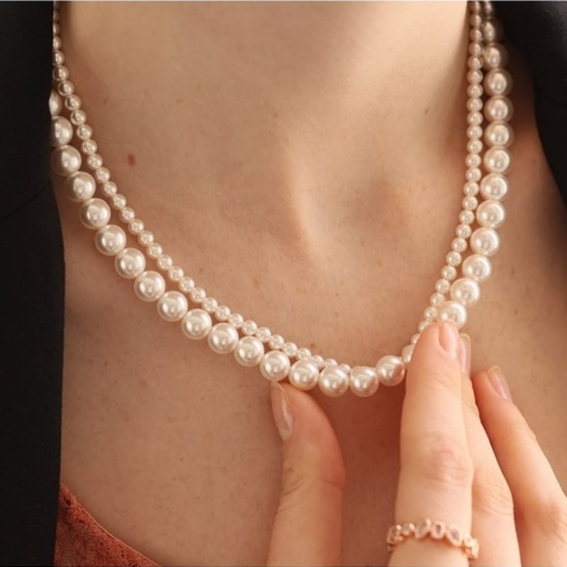 Dana Burton [Magnetic One-Touch] Ballerina Necklace_8mm Pearl