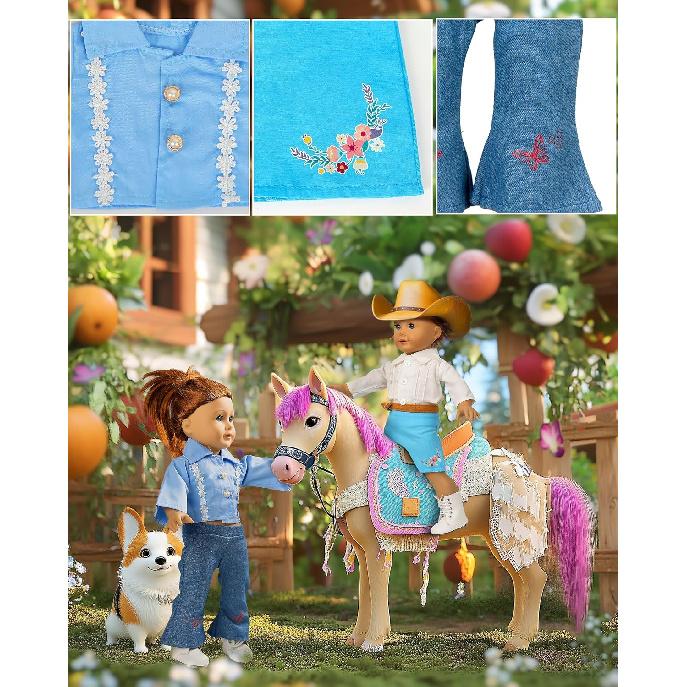 American 18-Inch Doll Clothes, 8 Sets Doll Clothing and Accessories for 18 inch Doll, Baby Doll Dress up Toys for Girls Kids