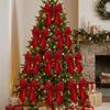 10Pcs Reusable Xmas Tree Bows Solid Color Christmas Decorative Bow  Wedding Party