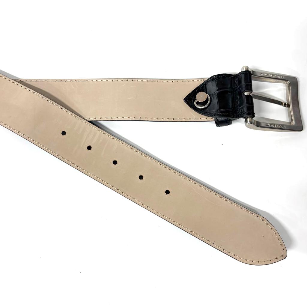 [FashionBerry] Crocodile Embossed D Italian Genuine Leather Belt for Men and Women - Italian Leather Belt, Business, Formal, Brand, Handmade, Casual