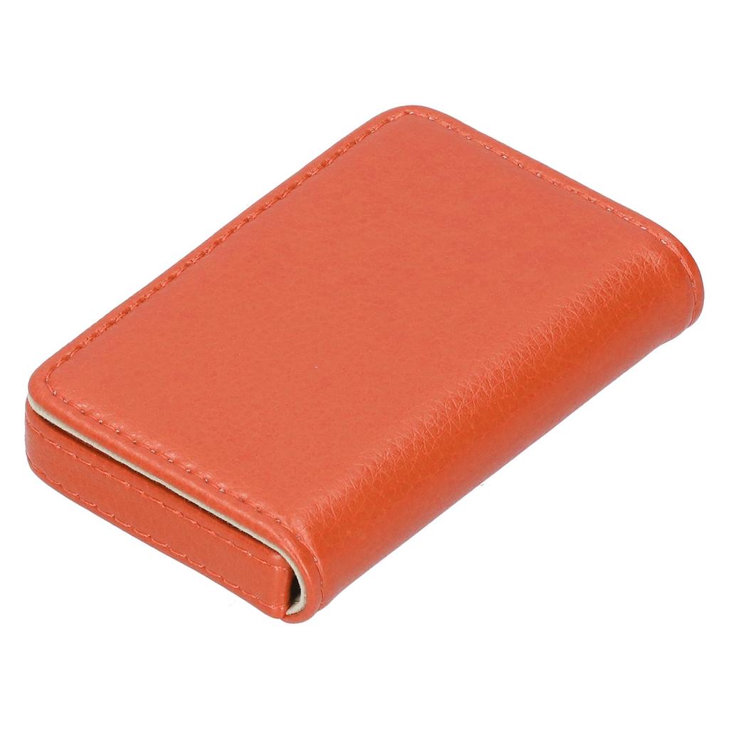 Vis visitkortsetui med magnetlås Bärbar namnkortshållare Gåva för män kvinnor Orange 001#