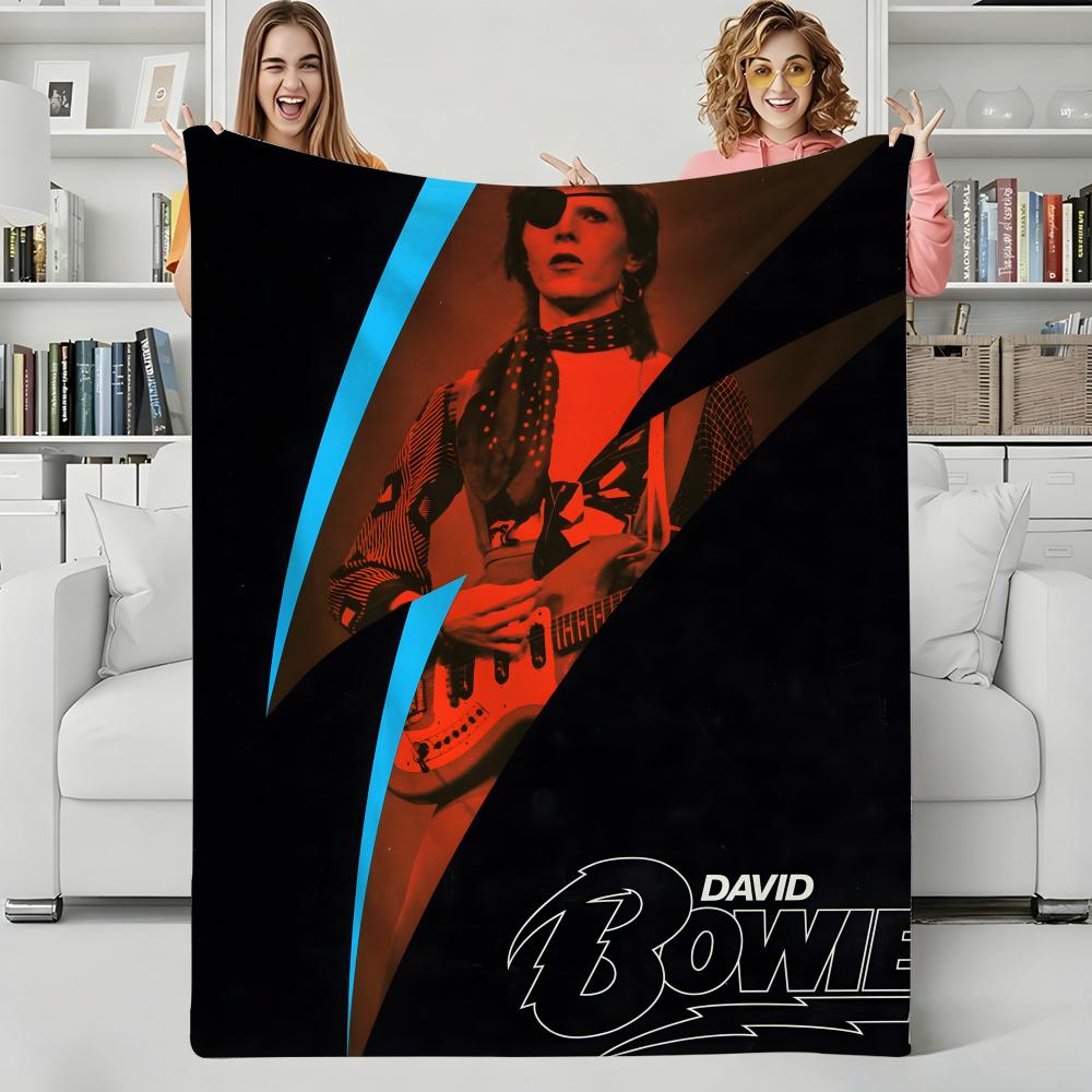 Music D-David Bowie Throw Flannel Blanket Perfect for Sofa Office Bed Travel Sleep Read Relax Camping Four Season Use