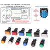 Round Rectangle 16MM LA16Y/J/F-11 AB6-MR Self-Reset Push Button Electricity Switches 1NO1NC