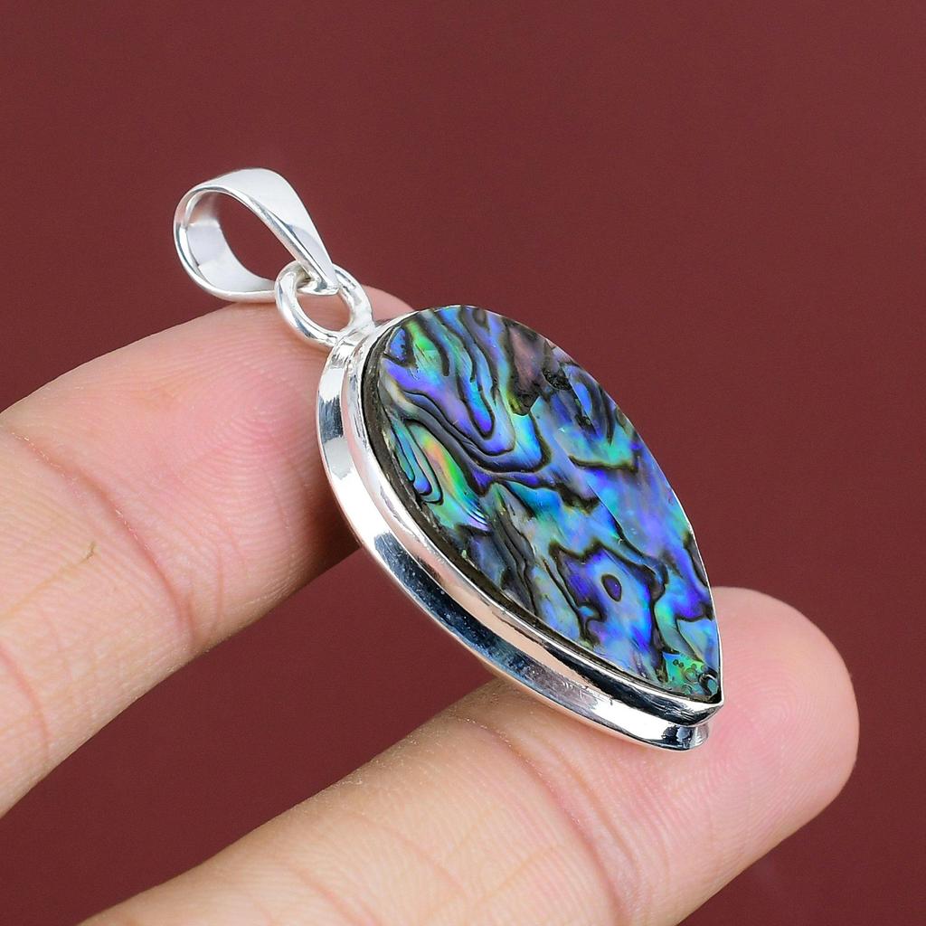 Abalone Shell Pendant Handmade Pendant Beautiful Gemstone Pendant 925 Sterling Silver Pendant Wedding Jewelry Designer Pendant Gifts For Him