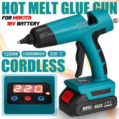 98VF Cordless Hot Melt Glue Guns 1200W Temperature Adjustable 1/2 Li-ion Battery Home DIY Repair Power Tool for 18V Baatery