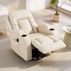 Massage Chair with Rocking, Reclining & Heating Function, 3 Modes, Rotating, Cream White