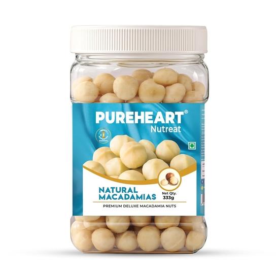 

Pureheart Natural Macadamia, 333 gm| Premium Australian Macadamia Nuts, Rich in Antioxidants - Whole, Exotic, and Crunchy Dry Fruits, Ideal Snacks 333GM