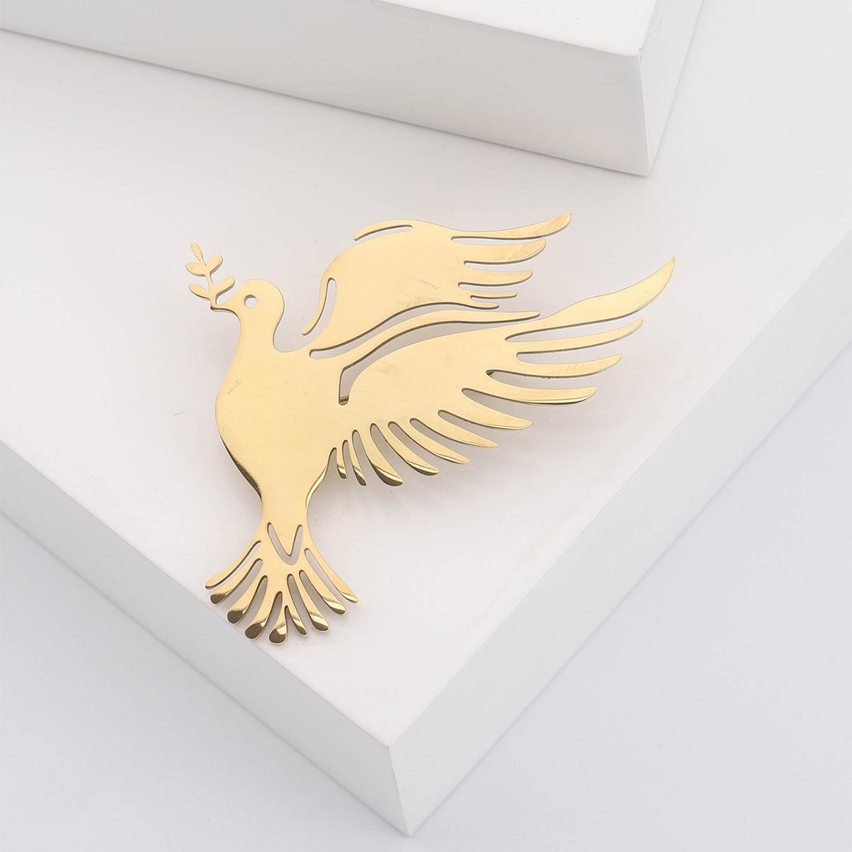 

Креативная брошь из нержавеющей стали «Голубь мира», модная персонализированная булавка для аксессуаров, кнопка Anti-Light