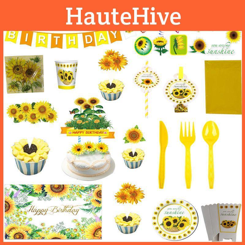 Cheerful Sunflowers Theme Party Decoration Set For Memorable Baby Showers And Kids Birthdays
