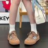 [Ran Yan] Spring new casual shoes cowhide retro versatile breathable thick bottom height increase women