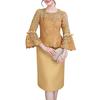 ZANZEA Women Casual Lace Patchwork 3/4 Sleeve Elegant Sheath Dress