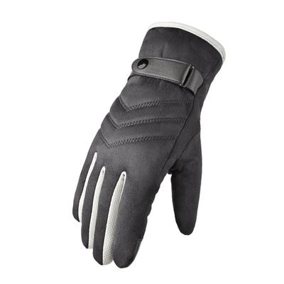 Suede Fleece Gloves for Men In Winter Thickened with Fleece  Warm Touch Screen  Outdoor Cycling Windproof and Anti Slip Gloves