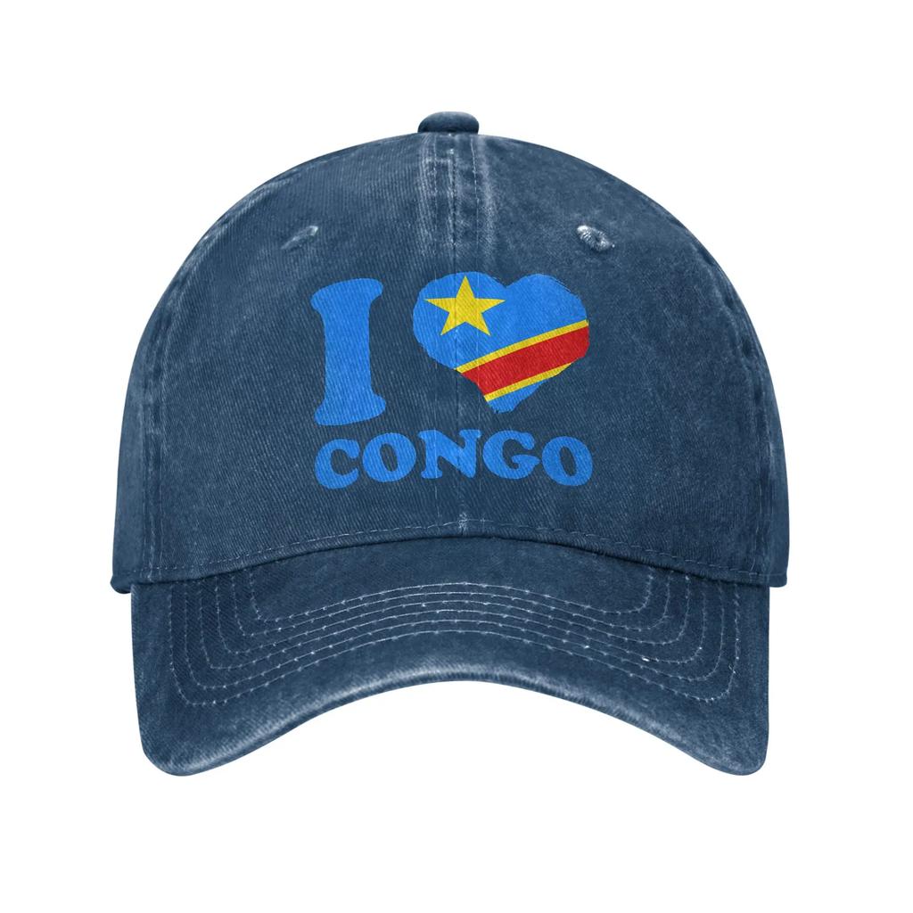 Men Women Republic Of Congo Congolese Flag Printed Hat Fashion Distressed Denim Washed Baseball Cap Adjustable