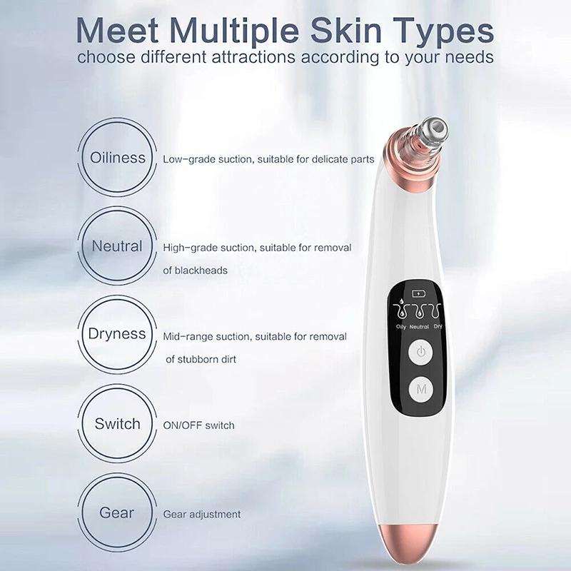 Blackhead Remover Vacuum Face Skin Care Tools Nose Acne Black Dot Pimple Removal Machine Deep Pore Cleaner
