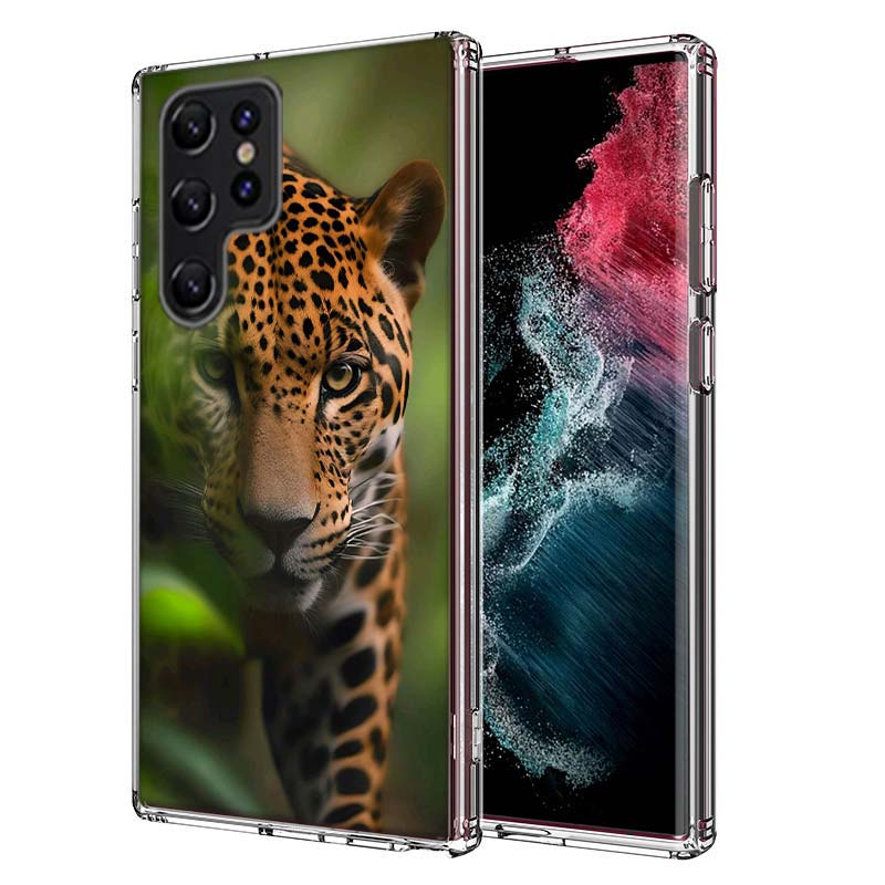 Majestic leopard Capa Phone Case For Samsung S26 Ultra S25 Edge Galaxy S23 S21 S20 S24 FE S22 S10 Plus Cover Clear TPU Shell Coq