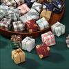 12Pcs 3cm Checkered Gift Box Ornaments Multipurpose Reusable Xmas Tree Hanging Pendant Multi Color Flower Wreath Decoration