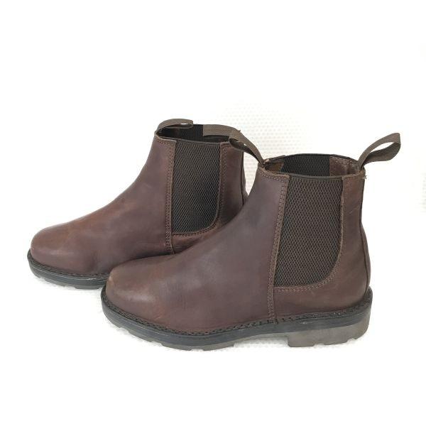 France OSLO Heavy Leather Side Gore Boots 40 25.0 Brown Minimal Heel Wear(USED)