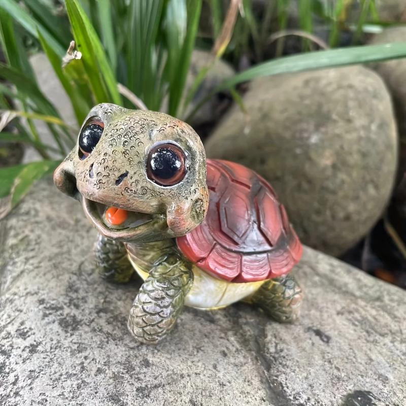 Charming Cartoon Big Eyed Turtle - Resin Crafts for Garden, Courtyard, Home Decoration Miniatures