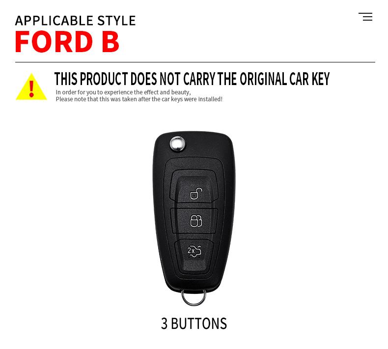 Car Key Case Cover for Ford Focus Mk2 Mk3 2 3 Kuga Edge Ranger Mondeo S Max C Max 2008 2009 2010 2011 2012 2013 2014 2015 2016