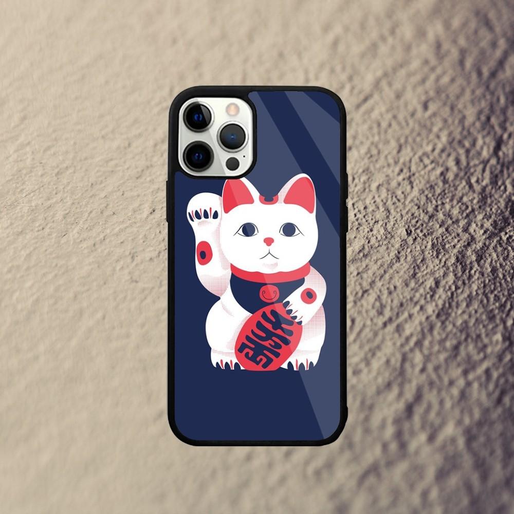 Maneki Neko Lucky Money Cat Phone Case For iPhone 15,14,13,12,11,Plus,Pro,Max Mini Magsafe Magnetic Wireless Charging