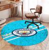 Manchester City FC Pattern Round Rug, Indoor/Outdoor Mat, for Picnic, Gameroom, Bedroom, Office, Living Room, Home Decor Carpet, Birthday Gift