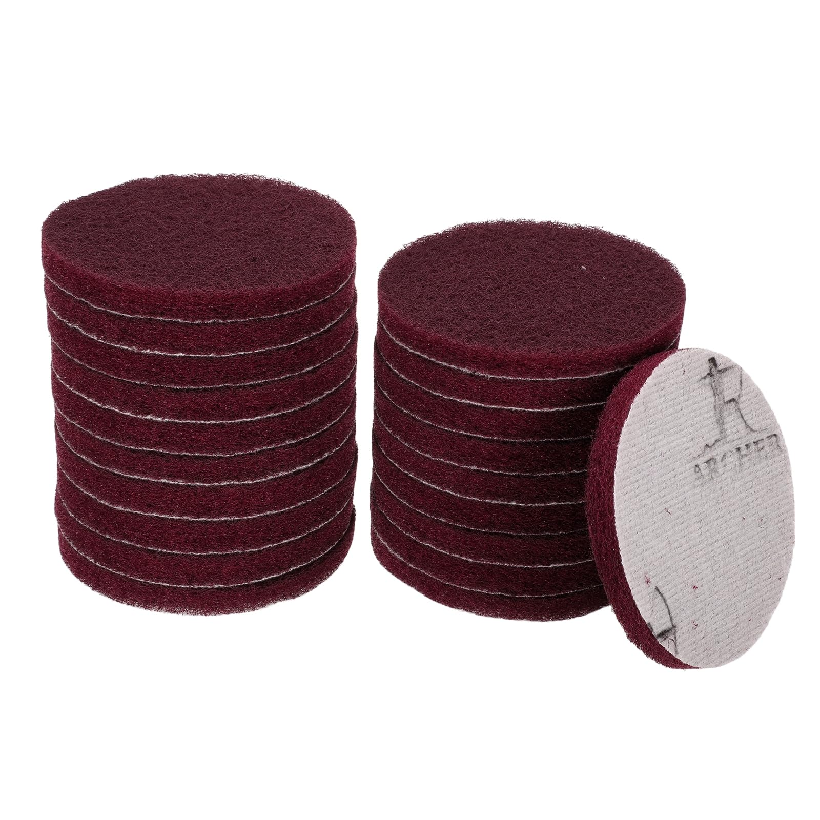 

uxcell 20pcs Scrubber Scouring Pads 400 Grit Drill Power Brush Hoop and Loop Surface Conditioning Discs Drill Scuffing Discs Scrub Pads for Home